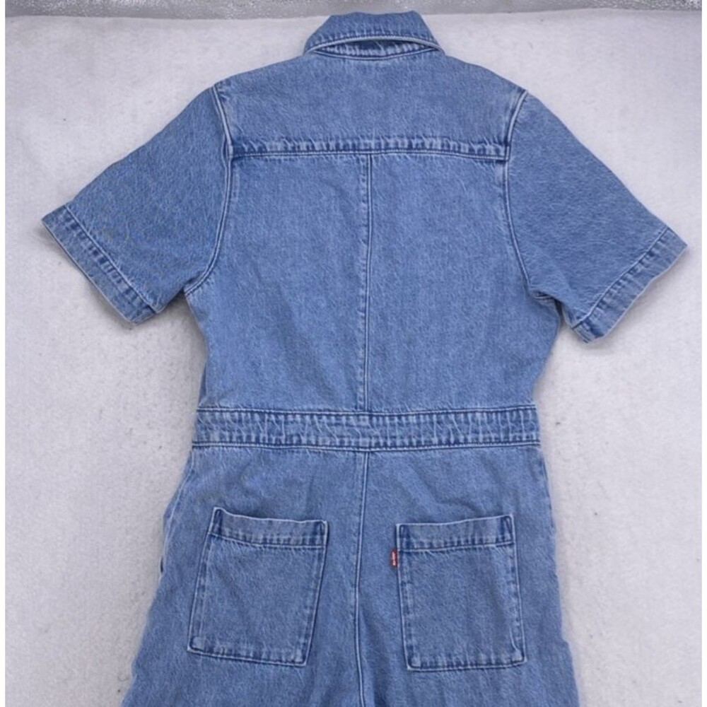 Levi’s Premium Short Sleeve Boilersuit Womens Small Light Wash Denim Jumpsuit - Picture 10 of 12